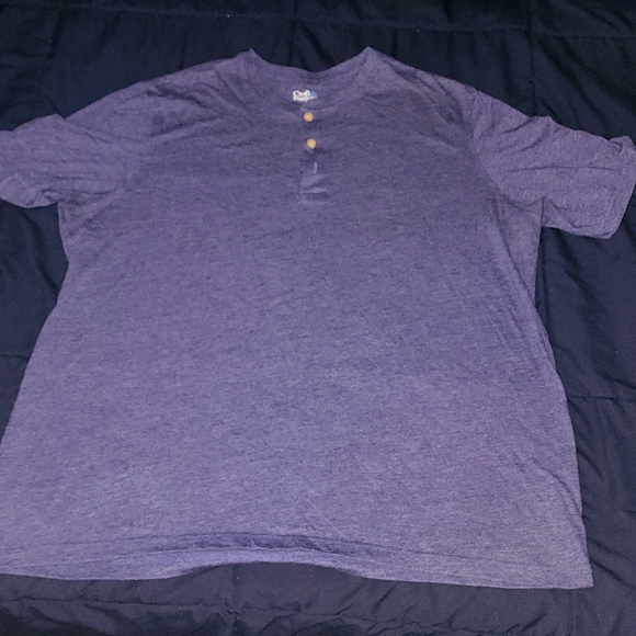 Big and Tall Croft and Barrow Blue Henley Tee - Picture 1 of 2